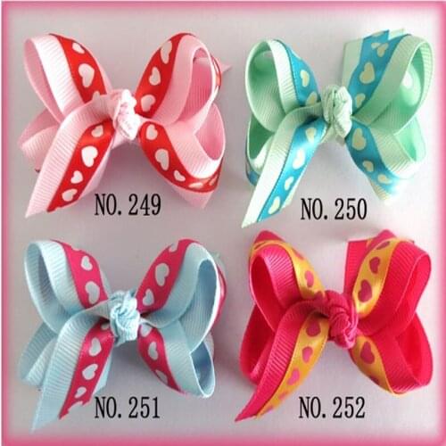 100 BLESSING Good Girl Boutique 2.75" Two Layer ABC Bow Clip 260 No. Wholesale