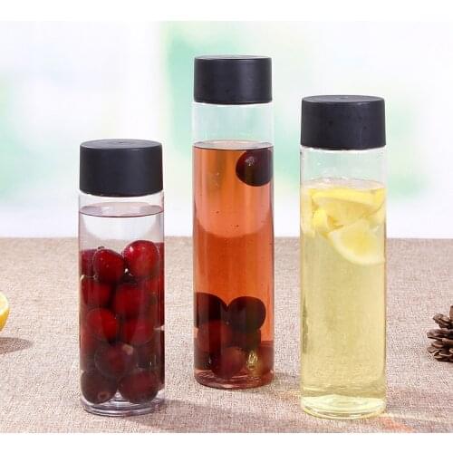 2pc! Disposable Cylindrical Infuser Water Bottle Clear 300ml 400ml 500ml Sealed Leakproof Drinkware for DIY Milk Tea Lemon Juice