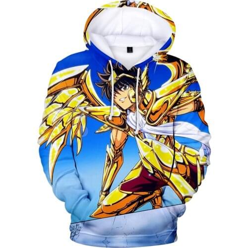 2020 Classic Anime Saint Seiya 3D Hoodies Men Women Autumn Winter Fashion Casual Sweatshirts Harajuku Cartoon Clothes