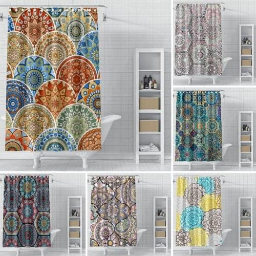 3D Mandala Shower Curtain Bohemian Printing Eco-friendy Waterproof Bathroom Curtains Screen With Hooks