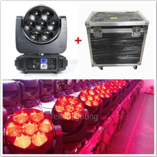 4pcs with flight case big bee eye 7x40W led zoom bee eye beam moving head light rgbw 4in1 beam zoom wash stage light
