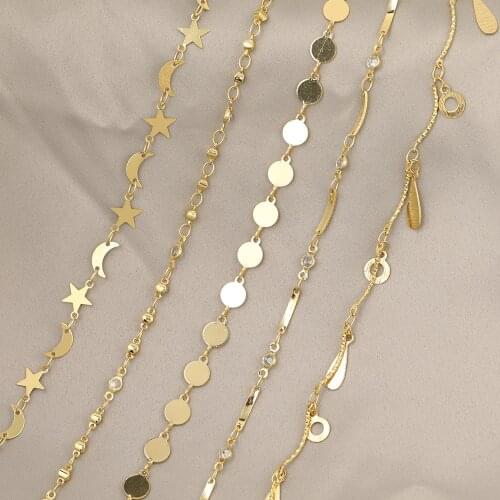 HAOSAW 1M/Lot Jewelry Accessories/Hand Made/DIY Necklace Making/Geometry Shape/Copper Chains/Jewelry Findings & Components