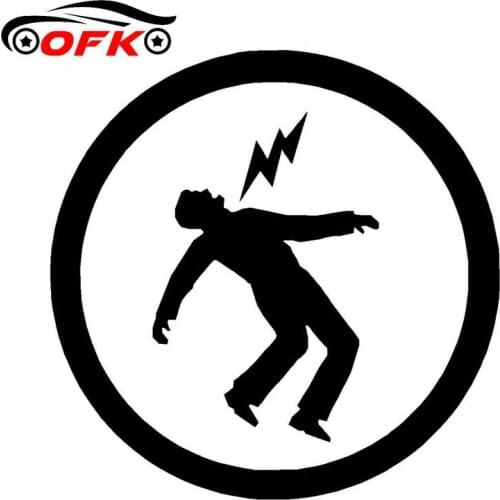 Car Stickers Decor Motorcycle Decals Warning Be Careful of The Lightning Decorative Accessories Creative Waterproof PVC14CM*14CM