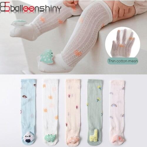 Balleenshiny 2021 New Fashion Mesh Baby Socks for Spring And Summer Breathable Kids Socks Cute Doll Newborn Mosquito Socks