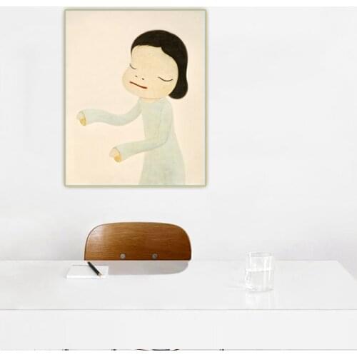 Citon Yoshitomo Nara《Night walker》Canvas Oil Painting Artwork Poster Picture Background Wall Decor Home Living room Decoration