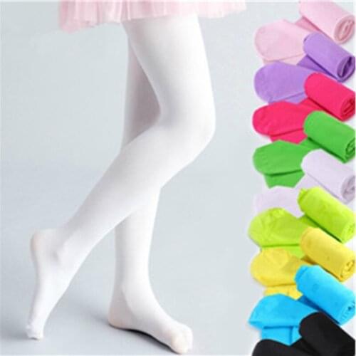 2019 Spring Kids Pantyhose Ballet Dance Tights for Girls Stocking Children Velvet Solid White Pantyhose Girls Tights