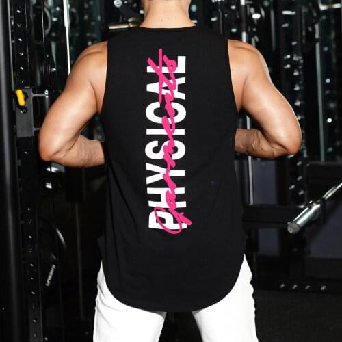 Mens gym workout vest summer mens outdoor running vest Sleeveless vest Mens quick dry breathable vest Sports and leisure vest