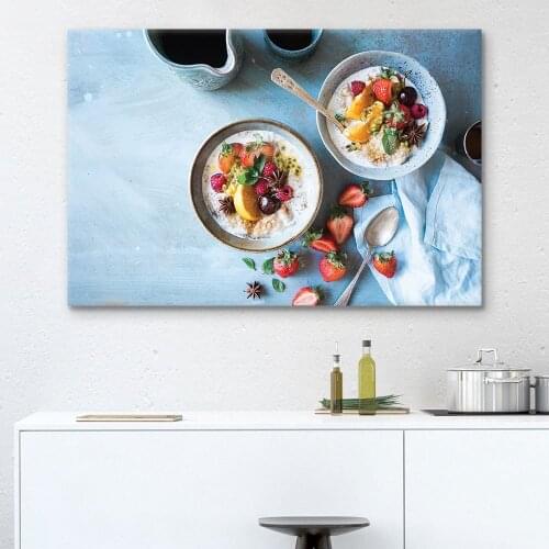Home Decor Canvas Painting 1 Pieces Pictures Fruit Yogurt Wall Art Prints Dessert Modern Modular Cuadros Poster For Living Room