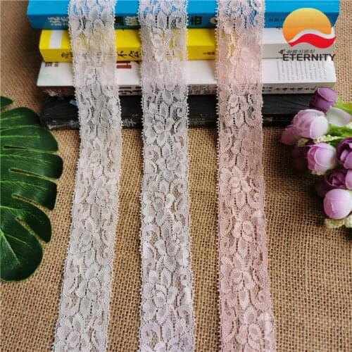 S1300*3.5CM Lace elastic lace fabric ribbon for fabric wedding elastic lace decoration white large edge