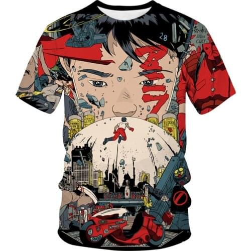 Anime Akira 3D Printed T-Shirt Harajuku Streetwear Men Women Fashion Crew Neck Oversized T Shirt Hip Hop Tees Tops Unisex Tshirt