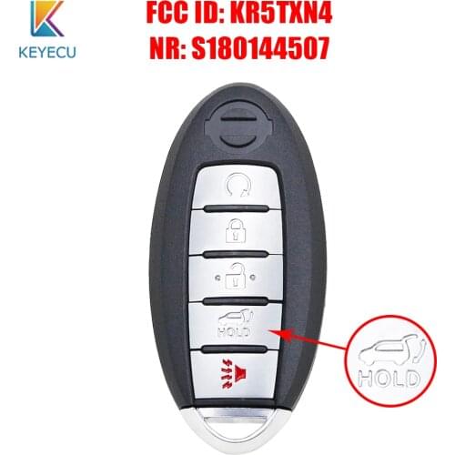 KEYECU S180144507 for Nissan Rogue 2019 2020 Smart Remote Control Car Key Fob 5 Buttons 433.92Mhz 4A Chip FCC ID: KR5TXN4