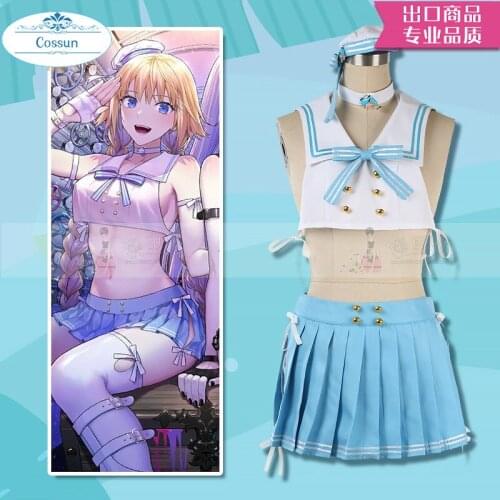 Fate/Grand Order FGO Saber Jeanne d'Arc Alter Cosplay Costume Sailor Suit Summer Swimsuit Halloween Party Outfit For Women Girls