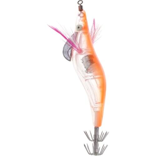 Saltwater Squid Jigs Hook Luminous Artificial Shrimp Fishing Lure Hard Bait for Sleeve-fish/Squid/Octopus/Cuttlefish