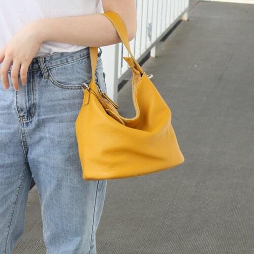 Summer Small Handbags Women Soft Genuine Leather Bags Simple Shoulder Crossbody Bags For Ladies 2021 New High Quality Bucket Bag