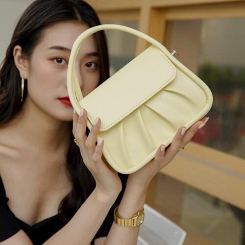 2021 Summer Cloud Bag for Women New Fashion Simple Shoulder Pleated Women Bag Trendy Korean Style Crossbody Bag Portable