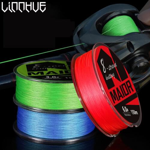 LINNHUE Braid WX8 Fishing Line 140M 8 Stands Multifulament PE Line 15 18 20 22 28 40 50 60 70LB Wire Carp Fishing Line Smooth