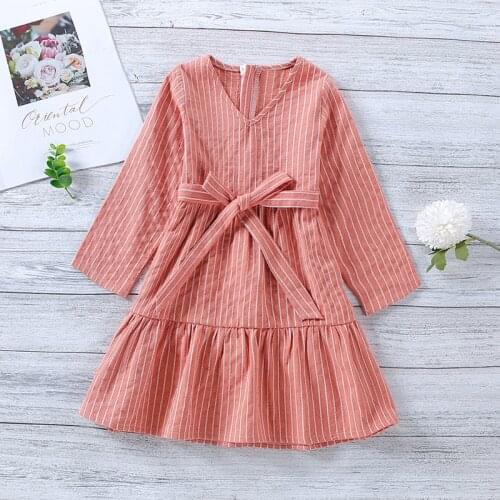 Menoea Fall Striped Girl Dresses Long Sleeve Vestidos Cute Children Clothing Kids Cotton Autumn Spring Clothes Toddler Costumes
