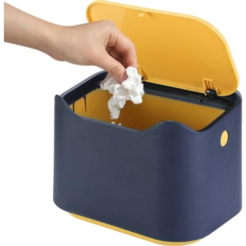 Mini Trash Can Mini Waste Bin Desktop Home Garbage Basket Table Trash Can Swing With Lid Cosmetic Bin For Bathroom Office