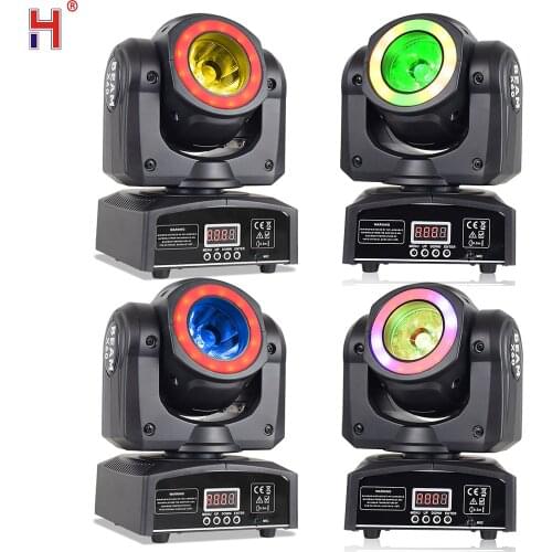 Mini Moving Head Stage Light Rgbw 4In1 Dmx512 Beam Spot Led Lighting Effect For Dj Disco Club Party Dance Wedding Bar