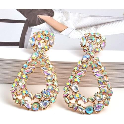 Trendy Brand New Shiny Dangle Earrings For Women Bohemian Rhinestone Glass Beaded Drop Earring Jewelry Brincos Wholesale