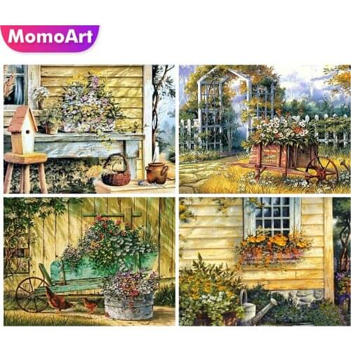 MomoArt New Arrival Diamond Painting Garden 5D DIY Diamond Embroidery House Landscape Craft Kit Home Decorations