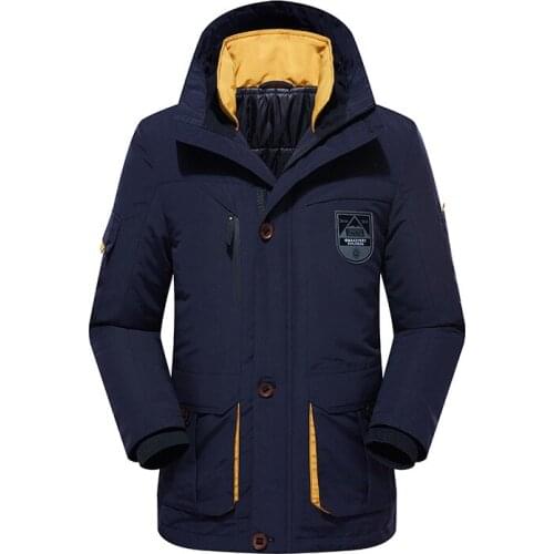 Mens Winter Fleece Thick Jacket 2 in 1 Warm Coat Outwear Cotton Liner Removable Down Parka Waterproof Windbreaker