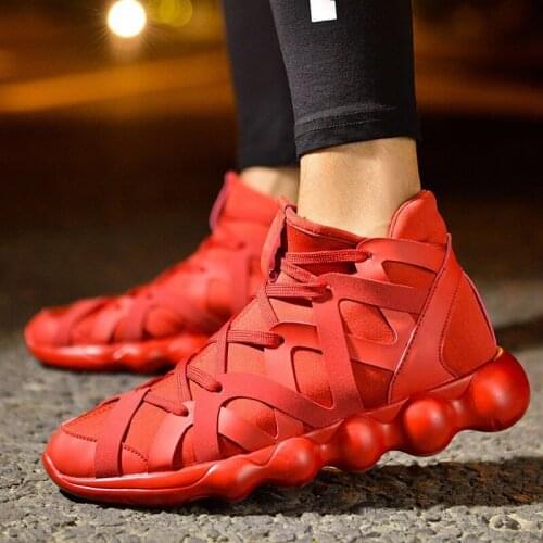 New Fashion Breathable Sneaker Shoes for Men Plus Size 45 Comfortable sneakers Mens Shoes Jogging Casual Shoes 48 Red S7-82