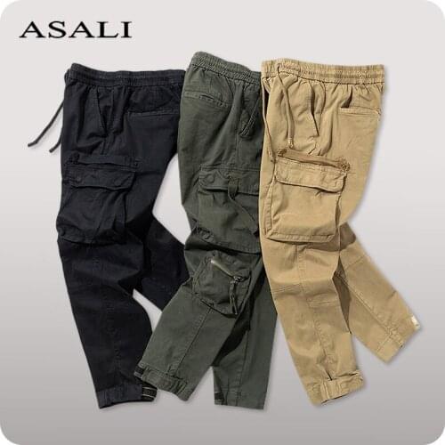 Men Joggers Harem Pants Casual Sweatpants Mens Multi-pocket Cargo Pants 2021 Autumn Winter Mens Cotton Trousers Streetwear New