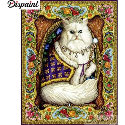 Dispaint Full Square/Round Drill 5D DIY Diamond Painting "Flower cat" Embroidery Cross Stitch 3D Home Decor A12976