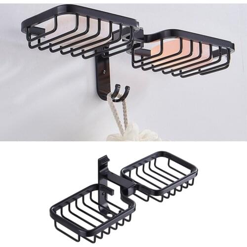 Wall Mounted Soap Holder Holder Facial Cleanser Organizer Save Space with Hooks for Kitchen Bathroom Accessories