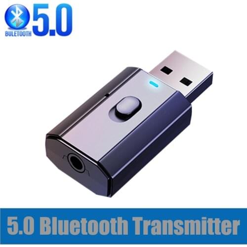 New 5.0 Bluetooth-compatible Adapter USB Wireless Transmitter Receiver Music Audio For PC TV Car Hands-free 3.5mm AUX Adapter