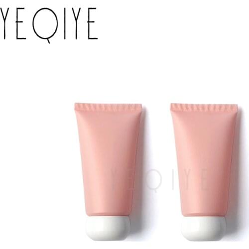 【20PCS】50ml Matte Pink Plastic Soft Bottle 50g Cosmetic Cream Facial Cleanser Lotion Squeeze Frost Empty BottlesCosmetic Tube
