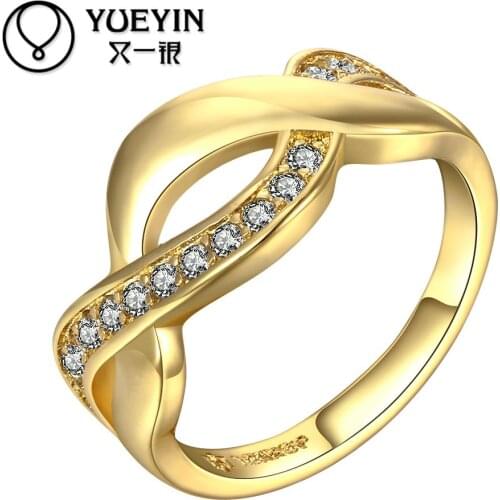 Wholesale Gold color ring for women Bridal wedding Jewelry Anillos de mujer