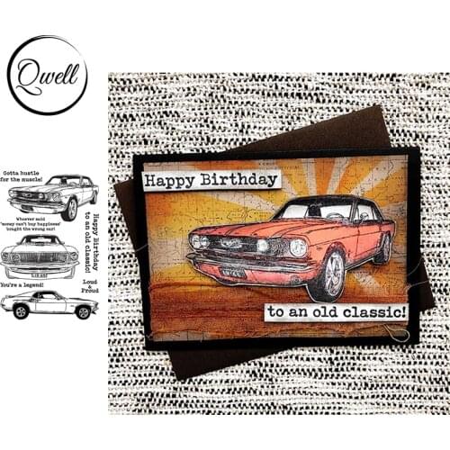 QWELL Vintage Style Cars Loud & Proud Clear Silicone Stamps DIY Album Craft Paper Cards Scrapbooking 2021 New