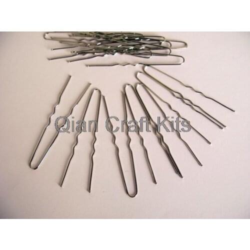 300pcs Silver Gray Metal Hair Pins hair stick for diy jewelry finding 2.5" lead and nickle free