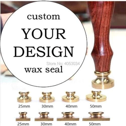 Custom wax seal stamp with Your own Logo design diferent stamp head size 20mm,25m, 30mm, 40mm,50m for your choice
