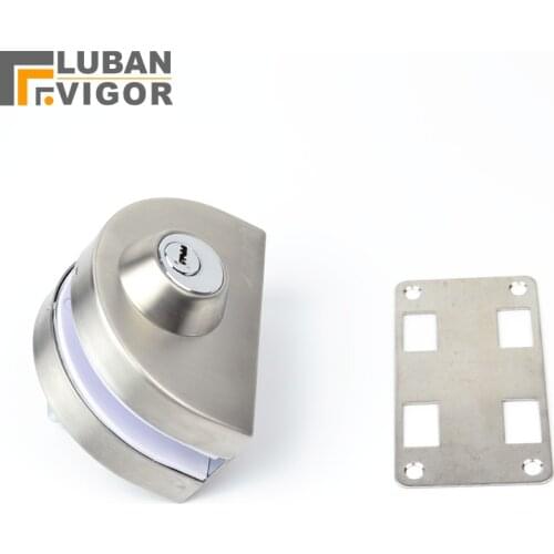 Glass Door Lock, Latches,304 stainless steel,without hole,One door,Bidirectional unlock, Frameless glass door