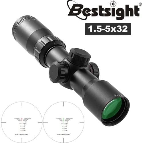 Tactical Sight 1.5-5x32 Optic Scope Green Red Illuminated Hunting Scopes Flip Scope Hunting Riflescope Sniper Air Gun Rifle