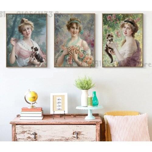 Triplet painting DIY diamond woman and cat, 3 pieces, DIY diamond Mosaic full square drill set embroidery DIY 5D decor GG4413