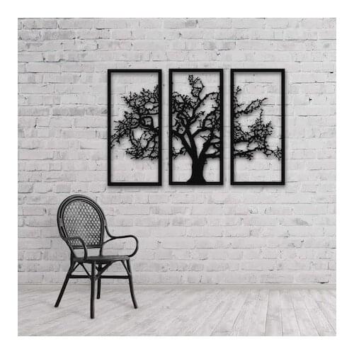Triple Set Willow Tree Design Three peaks 33 X80 cm Three Peaks 3d Wall Plaque Iron Metal Home Metal Wall frame Living Room