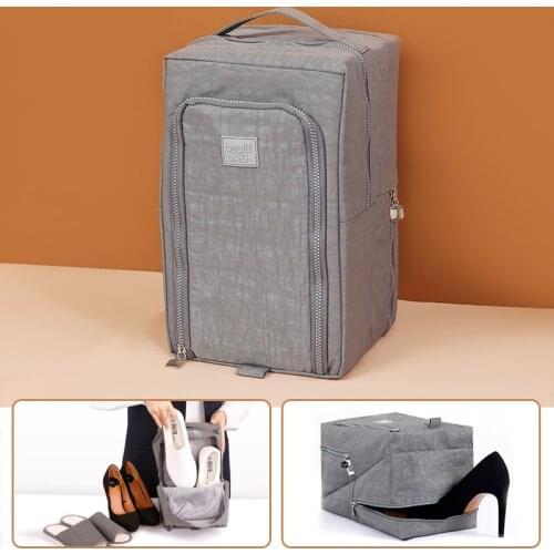 Waterproof Large Capacity Shoe Bag Outdoor Travel Nylon Fabric Storage-shoes Zipper Packs Foldable Portable Storage Organizer