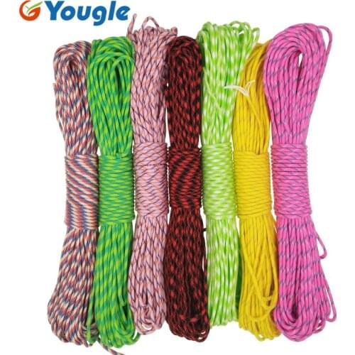 YOUGLE 550 Popular Type III 7 Strand Parachute Paracord Cord Lanyard Mil Spec Core For hunting Paracord 550lb 100FT 88-94