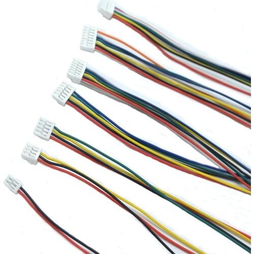 10Pcs Micro JST GH 1.25 2P 3P 4P 5P 6P 7P 8PIN Male Plug Connector With Wire Cables 150mm Single Connector 28AWG