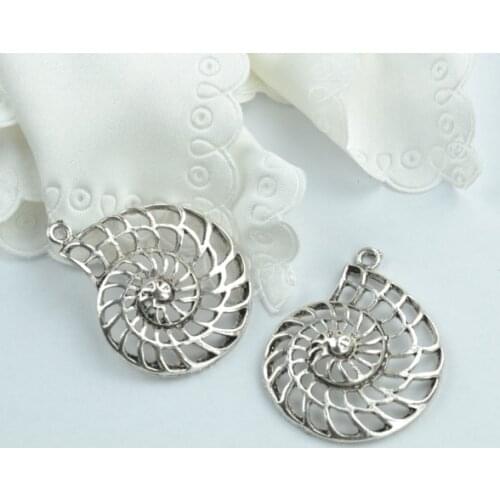 10pcs Charms conch metal handmade Craft pendant making fit,Vintage Tibetan Silver ,DIY for bracelet necklace 35*29*5mm D723