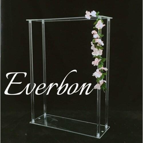 Hot 80cm Tall Clear Acrylic Flower Stand flower vase table center Table Chandelier Wedding Centerpiece with bead strands 10 pcs