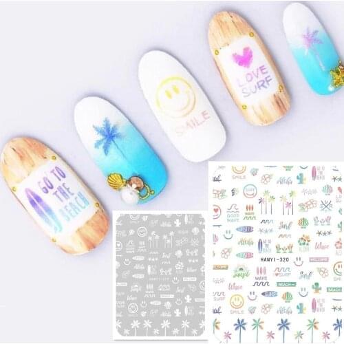 3D nail sticker Newest Hanyi-319 320 summer design sticker decals Japan style DIY nail decoration tips art
