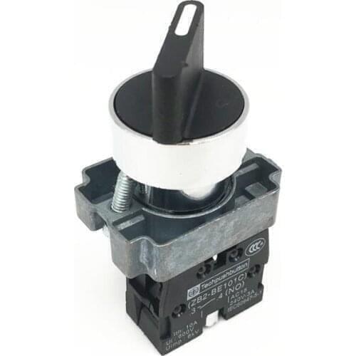 5pcs XB2 BD41 Momentary Selector Switch Self-reset Rotary Switches 2 Position 1 NO 22mm Replaces Telemecanique Schneider