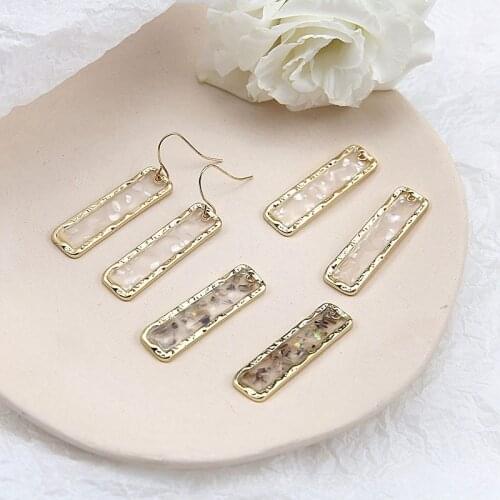 6pc Women Earrings Statement Earrings For Women Girl 2020 Fashion Inlaid Shell Strip Geometric Pendant Beach Jewelry Accessories