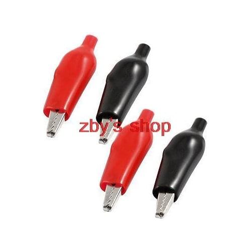 6x Insulating Plastic Covered Test Probe Alligator Clips Clamps 3.1"
