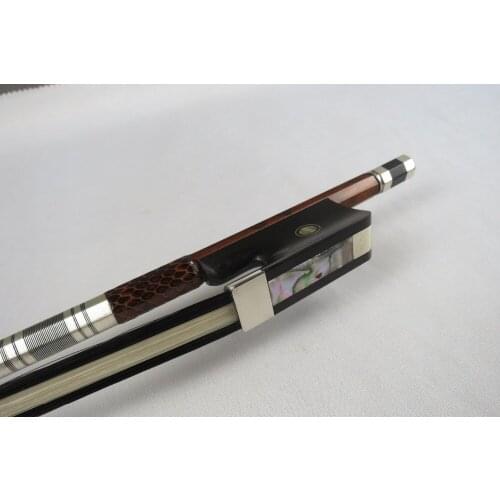 Balance,France style letterwood 3/4 bass bow.white+black+white #7329